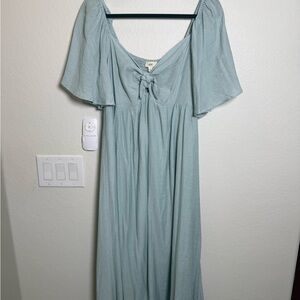 Elegant Light Blue Midi Dress